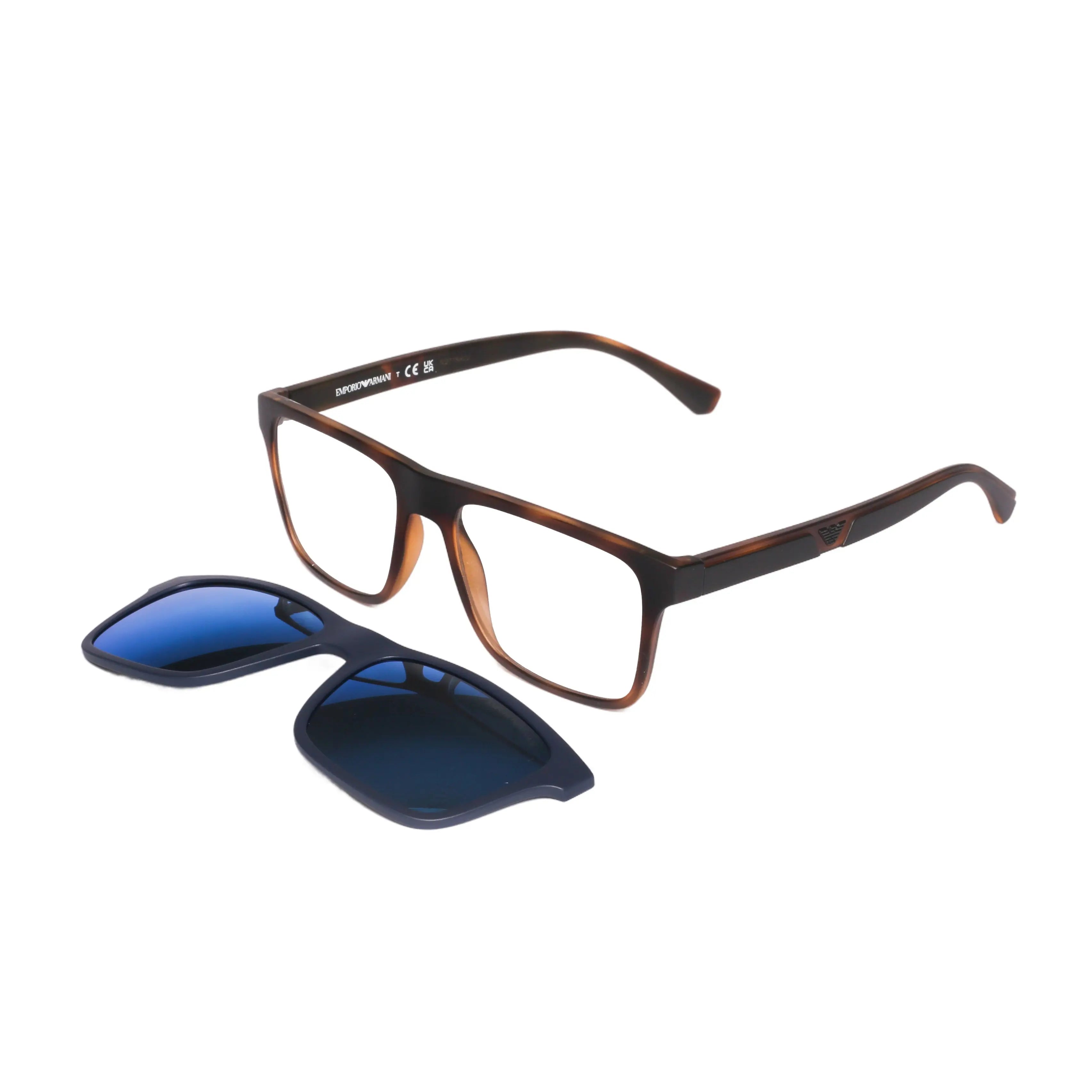 Emporio Armani Sunglasses EA4115 50421W Matte Black Clear with Sun Clip-ons  | Fruugo NO